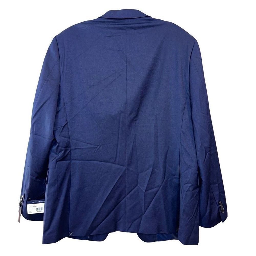 Tommy Hilfiger Men's Navy Blue Modern Fit Long-Sleeve Suit Jacket Size 48L NWT - Picture 2 of 10